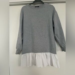Sweatshirt Dress with pleated bottom